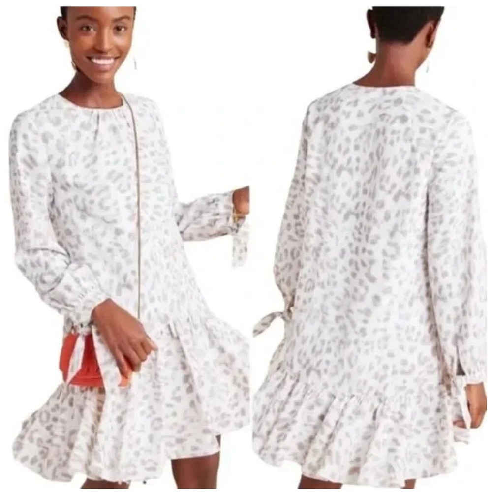 Mare Mare x‎ Anthropologie Felix Dress Leopard Print Ruffles Romantic Size XS